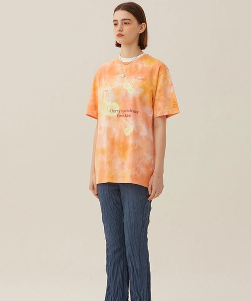 KIRSH(キルシー)の「KIRSH BIG CHERRY DYEING SHORT SLEEVE T-SHIRT LS キルシー ビッグチェリー タイダイTシャツ(Tシャツ/カットソー・レディース・ブルー/オレンジ・ONE SIZE)」の13枚目の写真