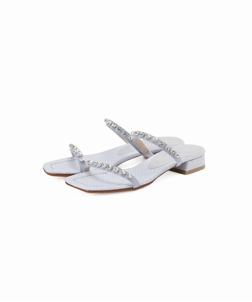 美品　ルタロン　ビジューストラップサンダル　フラットサンダル LE TALON（ルタロン）の「2.5cmビジューストラップサンダル