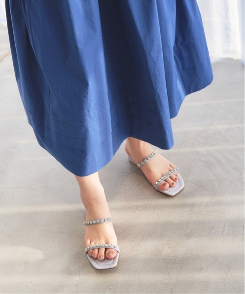 美品　ルタロン　ビジューストラップサンダル　フラットサンダル LE TALON（ルタロン）の「2.5cmビジューストラップサンダル