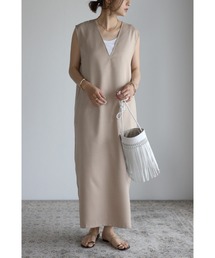 Bonjour Sagan | Vネックジャンパースカート(ジャンパースカート)