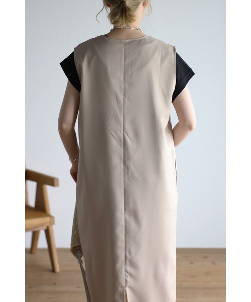 Bonjour Sagan（ボンジュールサガン）の「Vネックジャンパースカート（ジャンパースカート・レディース・クリーム/ベージュ・FREE）」の8枚目の写真