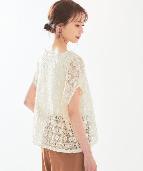 abahouse mavie（アバハウスマヴィ）の「タンク付レースプルオーバー（Tシャツ/カットソー・レディース・アイボリー/ブラック・フリー）」の3枚目の写真