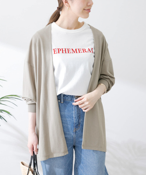 URBAN RESEARCH Sonny Label（アーバンリサーチサニーレーベル）の「接触冷感カノコカーディガン（Tシャツ/カットソー・レディース・チャコールグレー/カーキ/グリーン・FREE）」の3枚目の写真