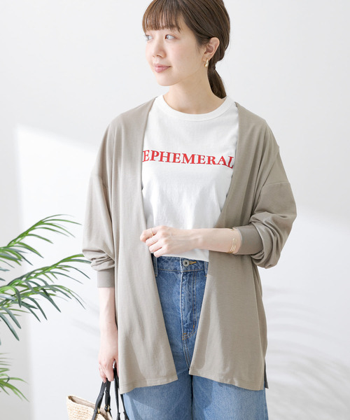 URBAN RESEARCH Sonny Label（アーバンリサーチサニーレーベル）の「接触冷感カノコカーディガン（Tシャツ/カットソー・レディース・チャコールグレー/カーキ/グリーン・FREE）」の4枚目の写真
