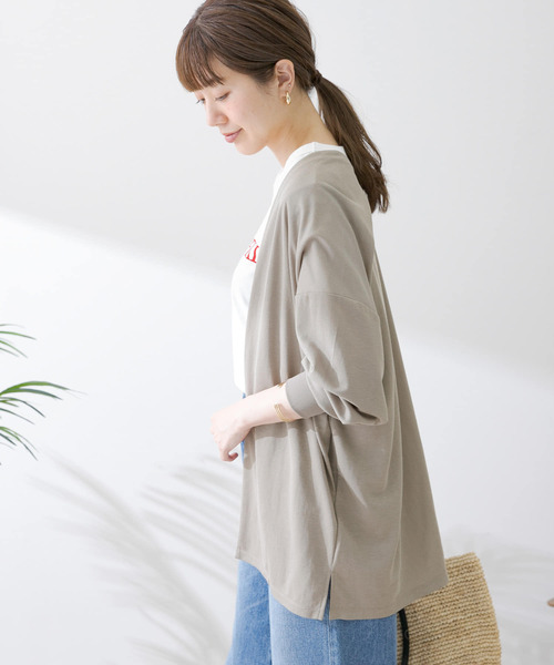 URBAN RESEARCH Sonny Label（アーバンリサーチサニーレーベル）の「接触冷感カノコカーディガン（Tシャツ/カットソー・レディース・チャコールグレー/カーキ/グリーン・FREE）」の5枚目の写真