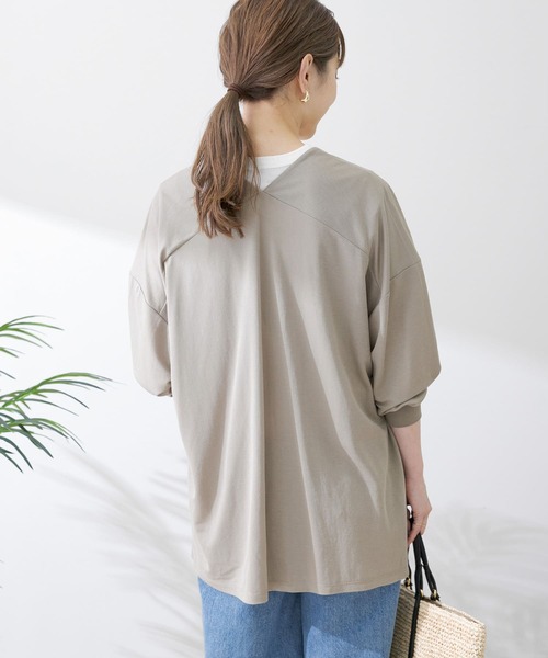 URBAN RESEARCH Sonny Label（アーバンリサーチサニーレーベル）の「接触冷感カノコカーディガン（Tシャツ/カットソー・レディース・チャコールグレー/カーキ/グリーン・FREE）」の6枚目の写真