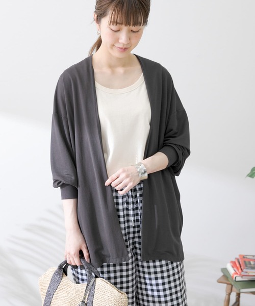 URBAN RESEARCH Sonny Label（アーバンリサーチサニーレーベル）の「接触冷感カノコカーディガン（Tシャツ/カットソー・レディース・チャコールグレー/カーキ/グリーン・FREE）」の8枚目の写真