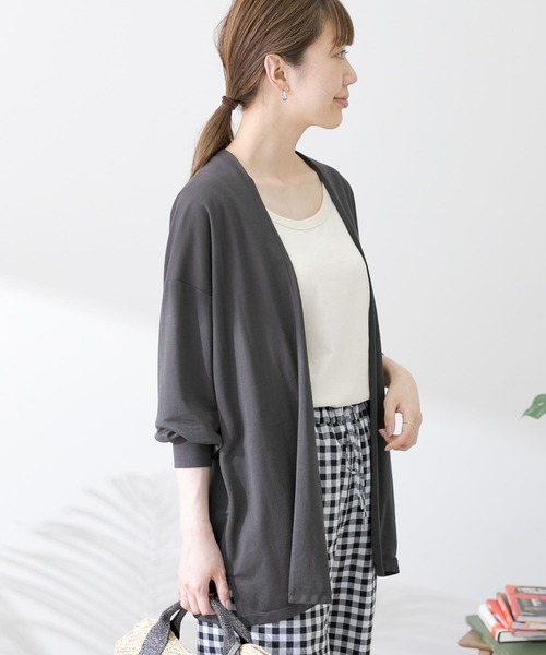 URBAN RESEARCH Sonny Label（アーバンリサーチサニーレーベル）の「接触冷感カノコカーディガン（Tシャツ/カットソー・レディース・チャコールグレー/カーキ/グリーン・FREE）」の9枚目の写真