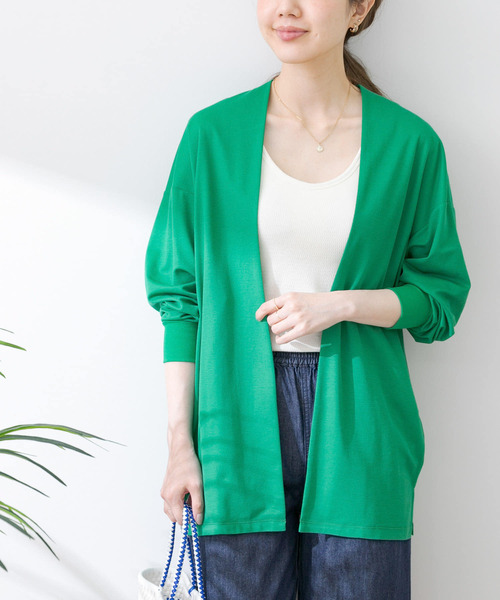 URBAN RESEARCH Sonny Label（アーバンリサーチサニーレーベル）の「接触冷感カノコカーディガン（Tシャツ/カットソー・レディース・チャコールグレー/カーキ/グリーン・FREE）」の12枚目の写真