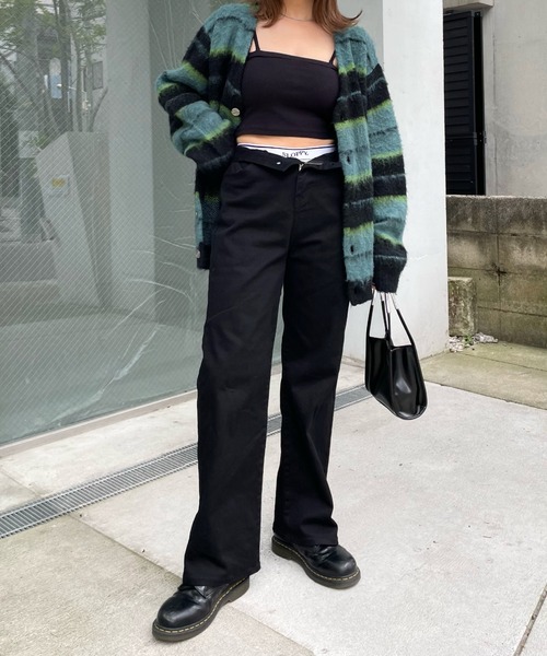 WHO'S WHO gallery（フーズフーギャラリー）の「リブチューブトップ（チューブトップ・レディース・ブラック/オフホワイト・FREE）」の7枚目の写真