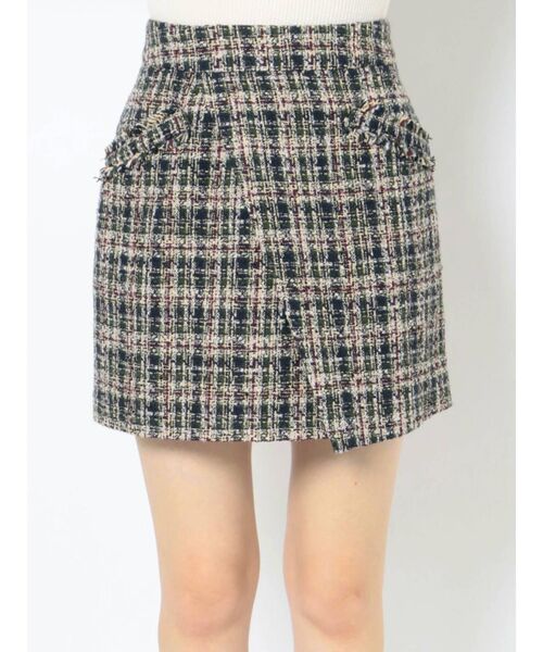 MURUA（ムルーア）の「ツイードラップミニスカート【セットアップ着用可】（スカート・レディース・グレー/ネイビー・1/2）」の16枚目の写真