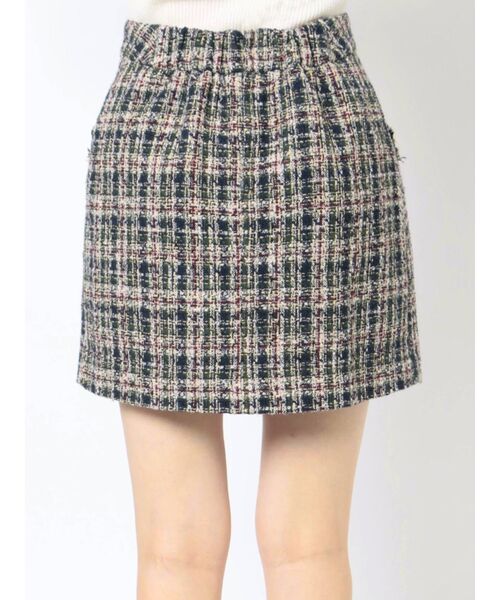 MURUA（ムルーア）の「ツイードラップミニスカート【セットアップ着用可】（スカート・レディース・グレー/ネイビー・1/2）」の18枚目の写真