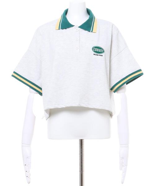 INGNI(イング)の「胸ロゴライン配色ポロシャツ(Tシャツ/カットソー・レディース・オフホワイト/グリーン/オートミール/ブラック/イエロー・M)」の6枚目の写真