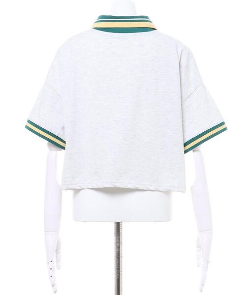 INGNI(イング)の「胸ロゴライン配色ポロシャツ(Tシャツ/カットソー・レディース・オフホワイト/グリーン/オートミール/ブラック/イエロー・M)」の8枚目の写真