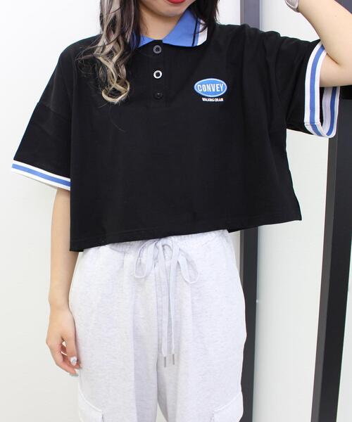 INGNI(イング)の「胸ロゴライン配色ポロシャツ(Tシャツ/カットソー・レディース・オフホワイト/グリーン/オートミール/ブラック/イエロー・M)」の11枚目の写真