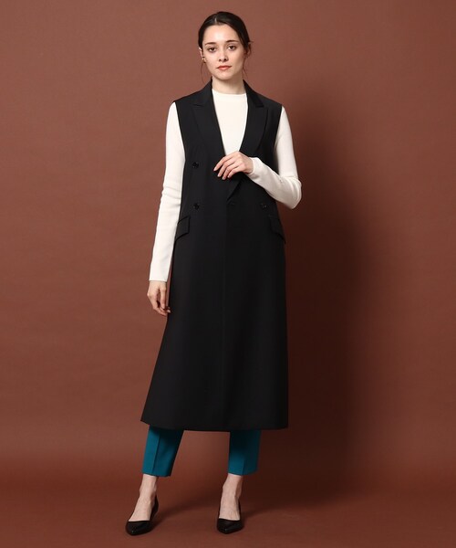 DRESSTERIOR / テーラードロングジレ/ジレベスト/36/ウール/BEG/無地/085-45061 DRESSTERIOR（ドレステリア）の「◇【GISELe12月号】テーラード