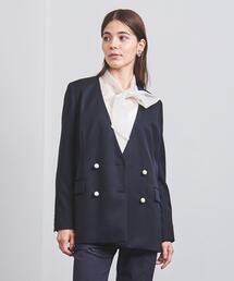 UNITED ARROWS | W パールモチーフ Vノーカラー ジャケット(ノーカラージャケット)
