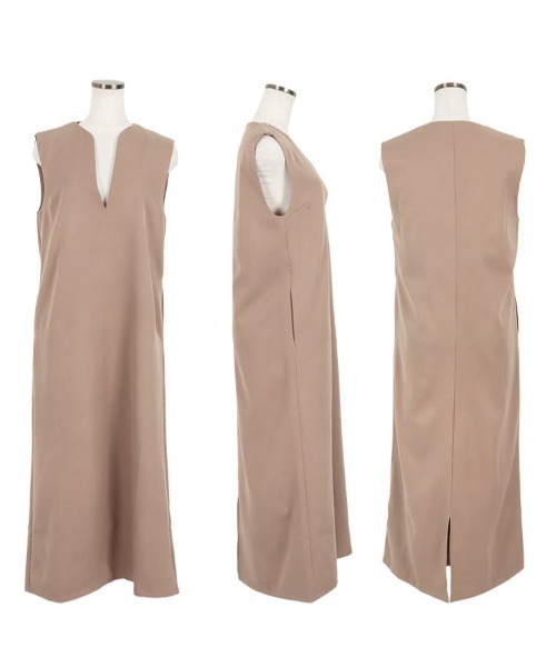 KOBE LETTUCE（コウベレタス）の「キーネックジャンスカワンピース（ワンピース・レディース・グレイッシュベージュ/ブラック/グリーン系/チャコール/ホワイト系・FREE）」の14枚目の写真