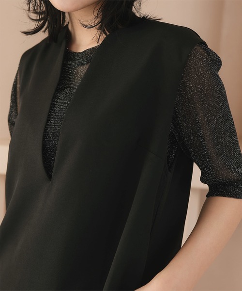 KOBE LETTUCE（コウベレタス）の「キーネックジャンスカワンピース（ワンピース・レディース・グレイッシュベージュ/ブラック/グリーン系/チャコール/ホワイト系・FREE）」の8枚目の写真