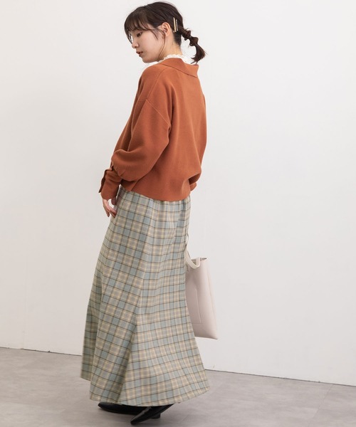 POU DOU DOU（プードゥドゥ）の「襟付きショート丈プルオーバーニット（ニット/セーター・レディース・ブラック/ブラウン/グリーン・3）」の19枚目の写真