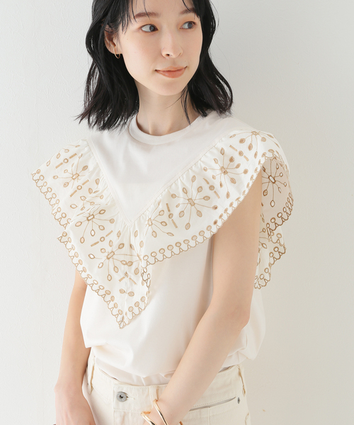 SLOBE IENA(スローブイエナ)の「【SECOND FEMALE/セカンド フィメール】 Irmeline Tシャツ(Tシャツ/カットソー・レディース・ホワイト・FREE)」の1枚目の写真