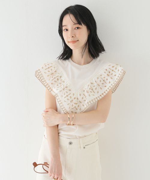SLOBE IENA(スローブイエナ)の「【SECOND FEMALE/セカンド フィメール】 Irmeline Tシャツ(Tシャツ/カットソー・レディース・ホワイト・FREE)」の3枚目の写真