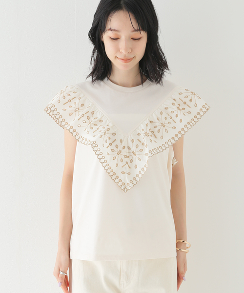 SLOBE IENA(スローブイエナ)の「【SECOND FEMALE/セカンド フィメール】 Irmeline Tシャツ(Tシャツ/カットソー・レディース・ホワイト・FREE)」の7枚目の写真