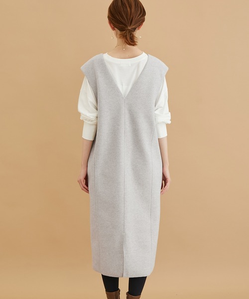 ROPE' PICNIC（ロペピクニック）の「ジャージメルトンVネックジャンパースカート（ジャンパースカート・レディース・チャコールグレー/ベージュ/グレー系その他・38/36）」の15枚目の写真