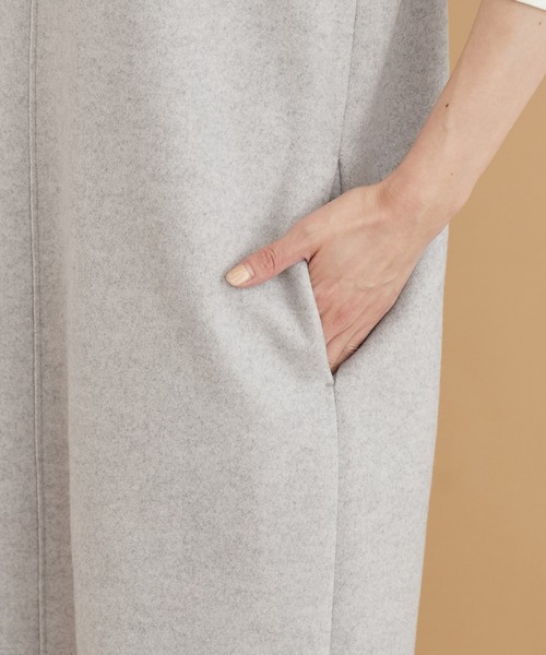 ROPE' PICNIC（ロペピクニック）の「ジャージメルトンVネックジャンパースカート（ジャンパースカート・レディース・チャコールグレー/ベージュ/グレー系その他・38/36）」の8枚目の写真