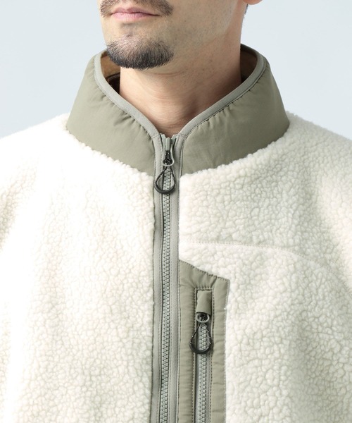 BAYFLOW スタンドネックボアブルゾン BAYFLOW ブルゾン アウター ナイロンボアリバーシブルスタンドブルゾン