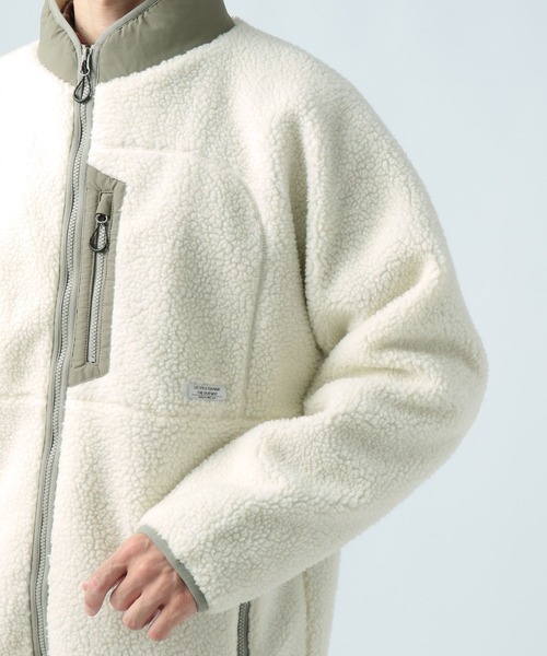 BAYFLOW スタンドネックボアブルゾン BAYFLOW ブルゾン アウター ナイロンボアリバーシブルスタンドブルゾン