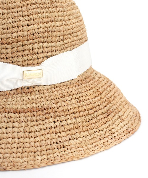 MANIERA（マニエラ）の「ラフィアコマ編みワイドリボンハット（ハット・レディース・ホワイト・FREE）」の8枚目の写真