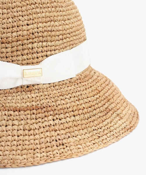 MANIERA（マニエラ）の「ラフィアコマ編みワイドリボンハット（ハット・レディース・ホワイト・FREE）」の15枚目の写真