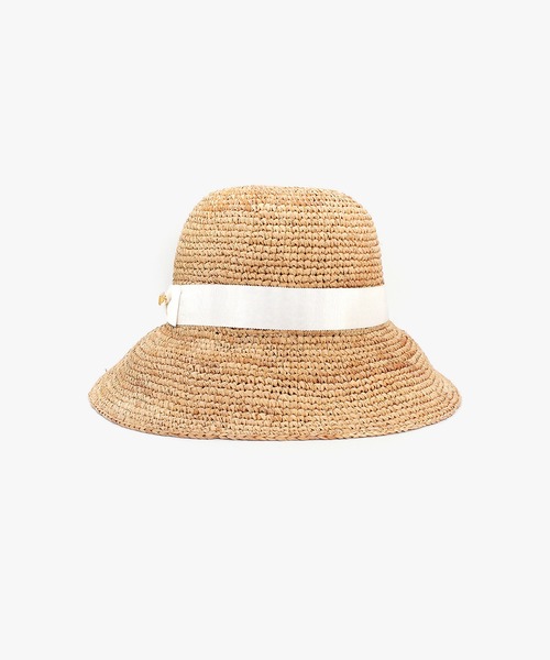 MANIERA（マニエラ）の「ラフィアコマ編みワイドリボンハット（ハット・レディース・ホワイト・FREE）」の13枚目の写真