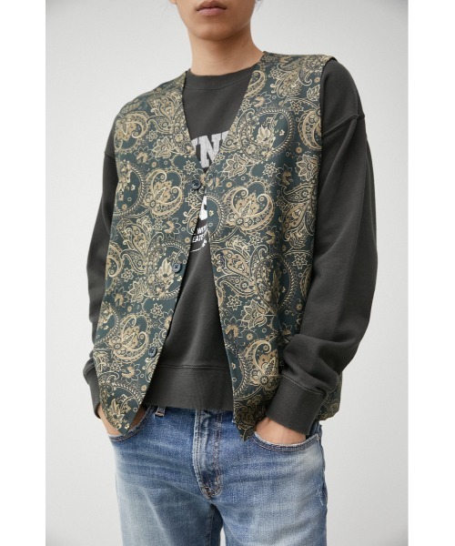 AZUL by moussy（アズールバイマウジー）の「RETRO TOTAL PATTERN VEST/レトロトータルパターンベスト（ベスト・メンズ・ブルー系その他3/ブラウン系その他・FREE）」の2枚目の写真