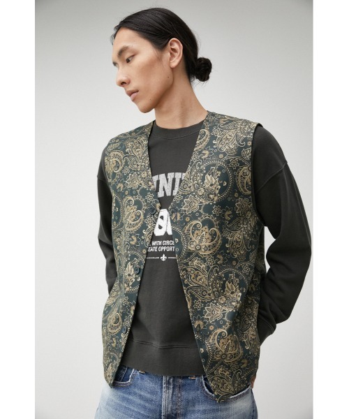 AZUL by moussy（アズールバイマウジー）の「RETRO TOTAL PATTERN VEST/レトロトータルパターンベスト（ベスト・メンズ・ブルー系その他3/ブラウン系その他・FREE）」の14枚目の写真