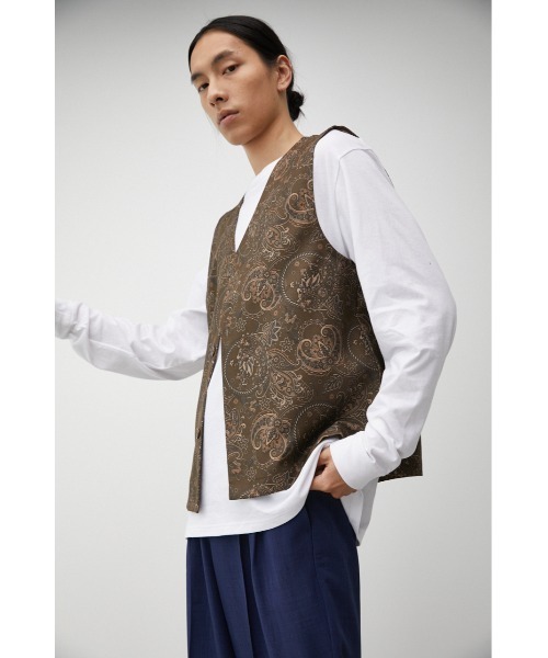 AZUL by moussy（アズールバイマウジー）の「RETRO TOTAL PATTERN VEST/レトロトータルパターンベスト（ベスト・メンズ・ブルー系その他3/ブラウン系その他・FREE）」の4枚目の写真