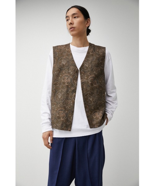 AZUL by moussy（アズールバイマウジー）の「RETRO TOTAL PATTERN VEST/レトロトータルパターンベスト（ベスト・メンズ・ブルー系その他3/ブラウン系その他・FREE）」の5枚目の写真