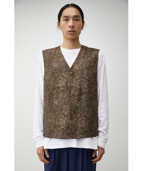 AZUL by moussy（アズールバイマウジー）の「RETRO TOTAL PATTERN VEST/レトロトータルパターンベスト（ベスト・メンズ・ブルー系その他3/ブラウン系その他・FREE）」の7枚目の写真