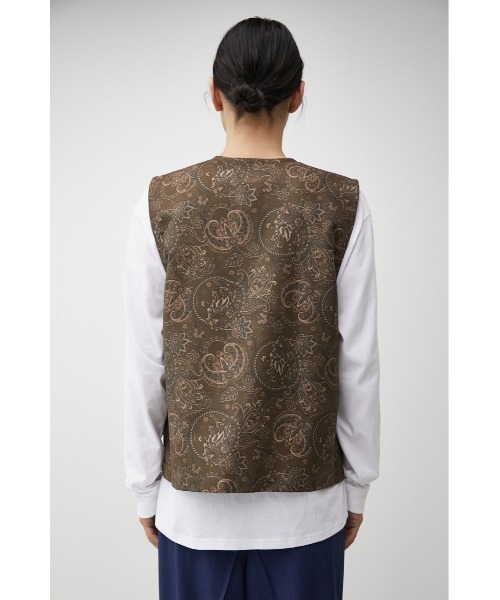 AZUL by moussy（アズールバイマウジー）の「RETRO TOTAL PATTERN VEST/レトロトータルパターンベスト（ベスト・メンズ・ブルー系その他3/ブラウン系その他・FREE）」の9枚目の写真