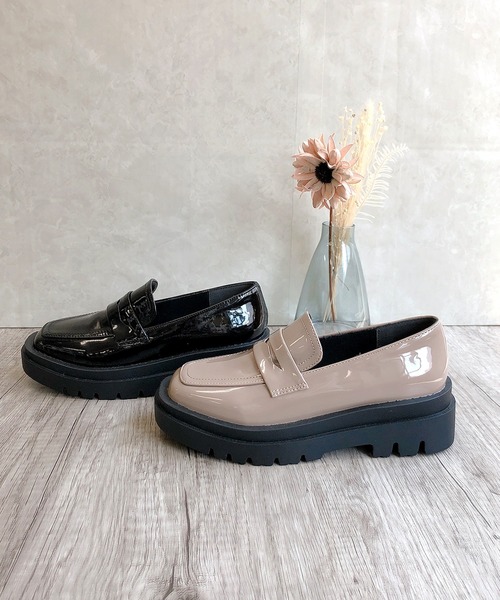 Noubel Voug Relax（ヌーベルヴォーグリラックス）の「ボリュームソールコインローファー（ローファー・レディース・ブラック/ベージュ/アイボリー・LL/3L/S/M/L）」の4枚目の写真