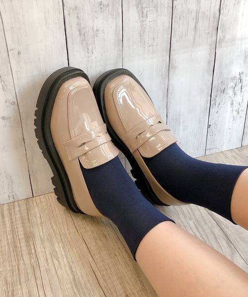 Noubel Voug Relax（ヌーベルヴォーグリラックス）の「ボリュームソールコインローファー（ローファー・レディース・ブラック/ベージュ/アイボリー・LL/3L/S/M/L）」の6枚目の写真