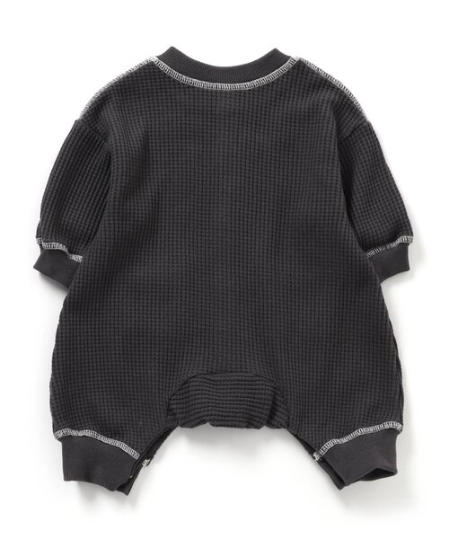 BREEZE（ブリーズ）の「ワッフルカバーオール（ロンパース・キッズ・サックスブルー/チャコール/オフホワイト/グリーン・80/70/60）」の6枚目の写真