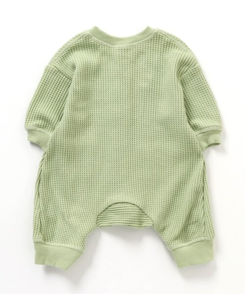 BREEZE（ブリーズ）の「ワッフルカバーオール（ロンパース・キッズ・サックスブルー/チャコール/オフホワイト/グリーン・80/70/60）」の7枚目の写真