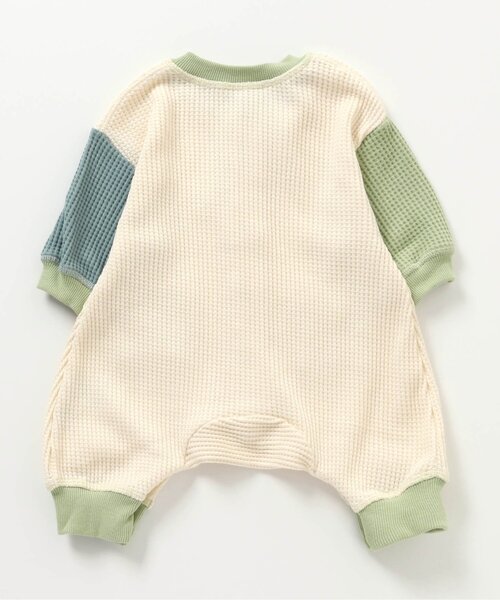 BREEZE（ブリーズ）の「ワッフルカバーオール（ロンパース・キッズ・サックスブルー/チャコール/オフホワイト/グリーン・80/70/60）」の5枚目の写真