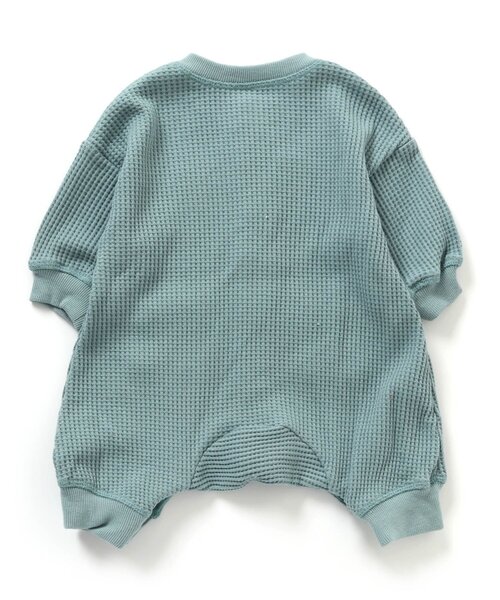 BREEZE（ブリーズ）の「ワッフルカバーオール（ロンパース・キッズ・サックスブルー/チャコール/オフホワイト/グリーン・80/70/60）」の8枚目の写真