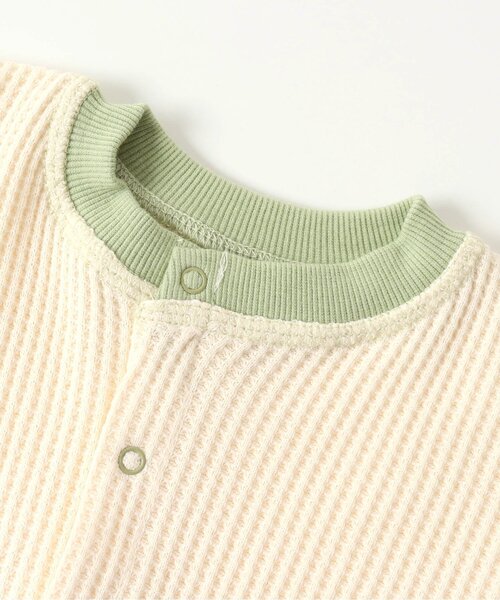 BREEZE（ブリーズ）の「ワッフルカバーオール（ロンパース・キッズ・サックスブルー/チャコール/オフホワイト/グリーン・80/70/60）」の9枚目の写真