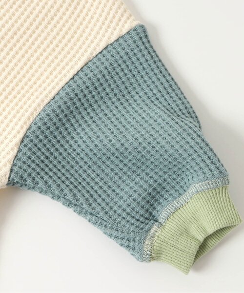 BREEZE（ブリーズ）の「ワッフルカバーオール（ロンパース・キッズ・サックスブルー/チャコール/オフホワイト/グリーン・80/70/60）」の10枚目の写真