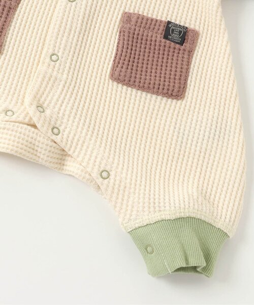 BREEZE（ブリーズ）の「ワッフルカバーオール（ロンパース・キッズ・サックスブルー/チャコール/オフホワイト/グリーン・80/70/60）」の13枚目の写真