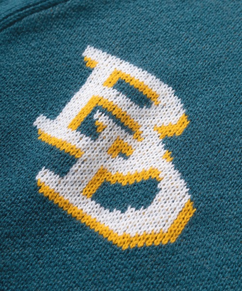BEN DAVIS（ベンデイビス）の「【BEN　DAVIS/ベンデイビス】ワンポイント ロゴ バック刺繍 ジャガードニット カーディガン/ビッグシルエット（カーディガン/ボレロ・レディース・イエロー/ブルーグリーン/ブラック/グリーン・L/XL/M）」の15枚目の写真